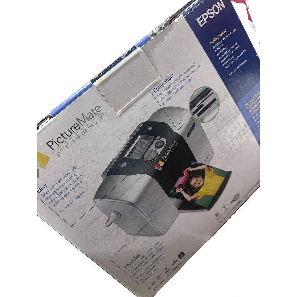 Epson PictureMate B271A Personal Photo Lab Compact Photo Printer Powers On